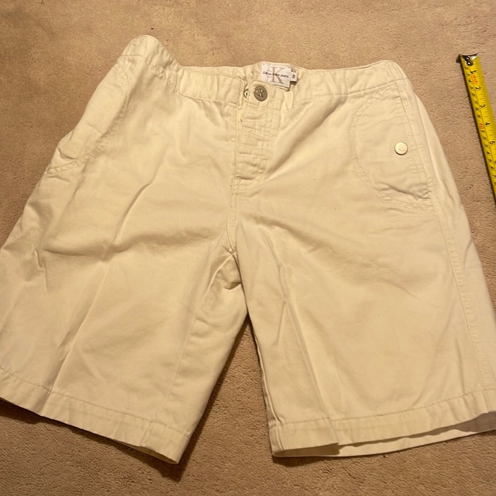 Calvin Klein jeans shorts size 3 with zipper snaps and tie! Well made